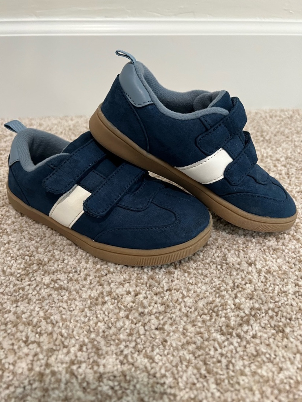 Old Navy Navy Blue and White Kids Velcro Sneakers